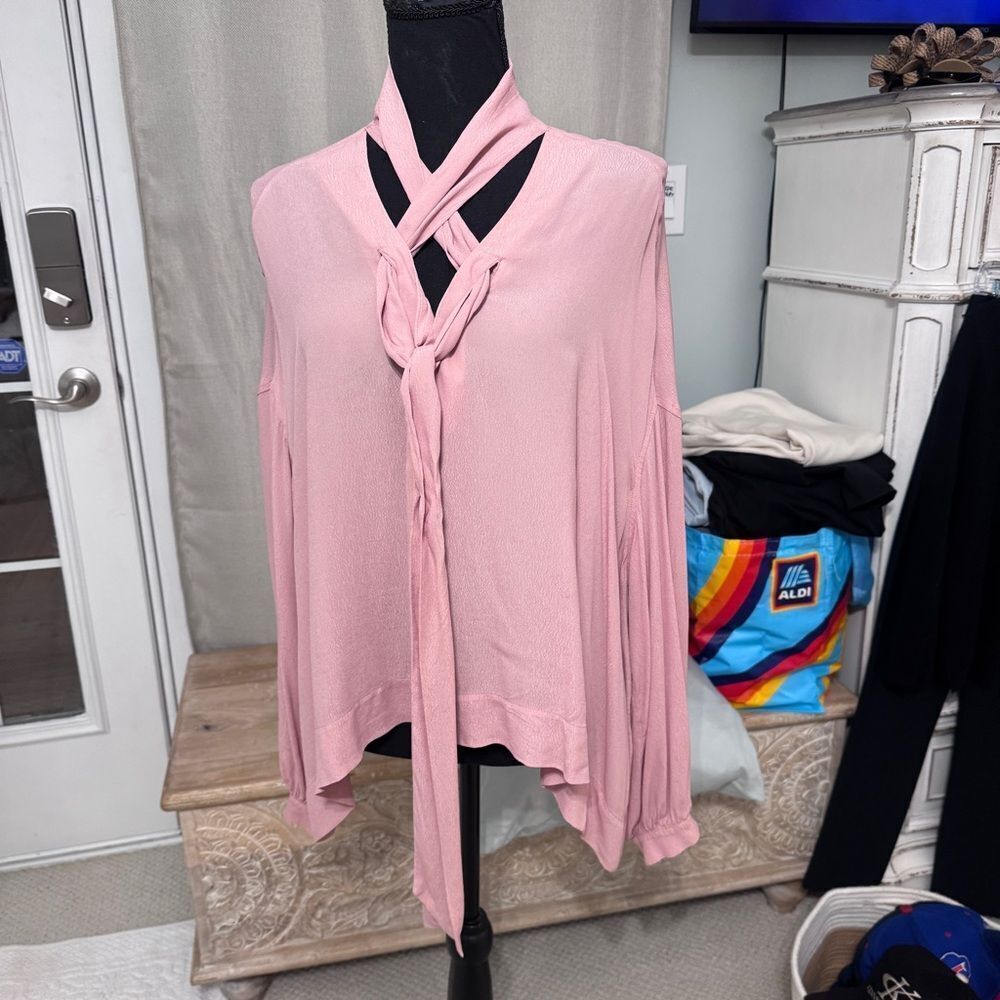 Banana republic Georgette cross tie trapeze  top